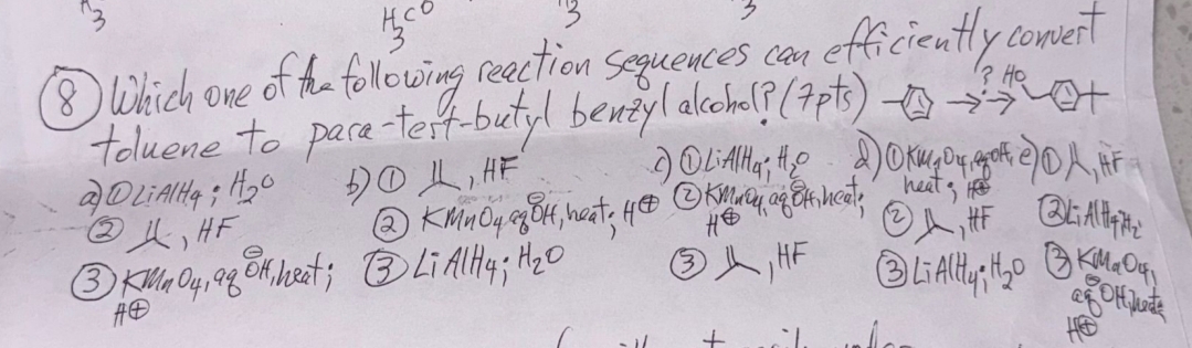 Solved 8 Which One Of The Following Reaction Sequences Chegg Com