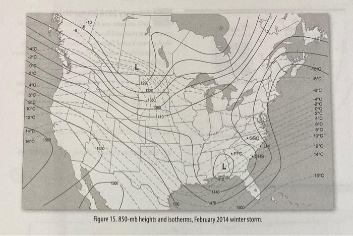 Solved 25. Shade an area of warm-air advection on the 850−mb | Chegg.com