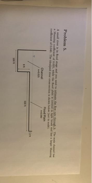 Problem 5. A small river is in flood stage and you | Chegg.com