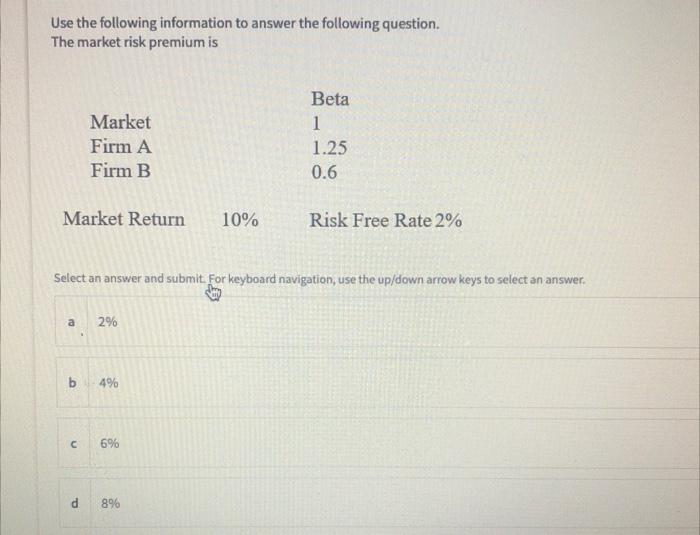 Solved Use the following information to answer the following | Chegg.com