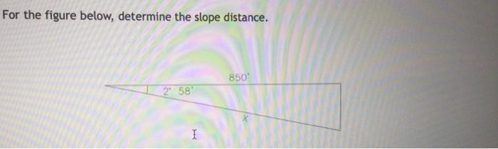 Solved For the figure below, determine the slope distance. | Chegg.com