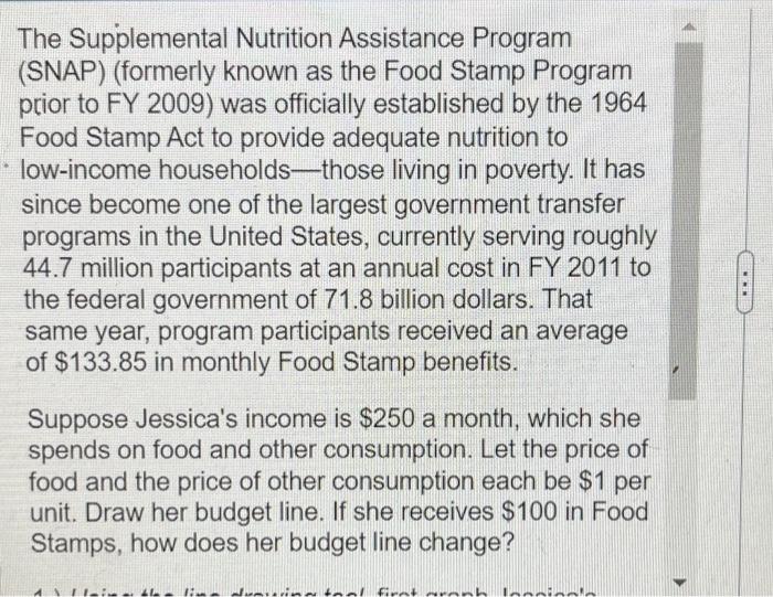 Solved The Supplemental Nutrition Assistance Program (SNAP)
