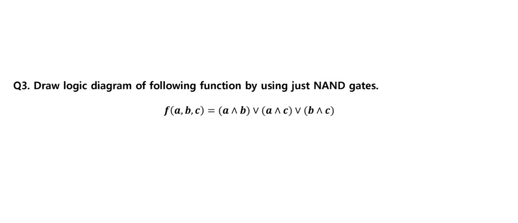 Solved Q3. ﻿Draw logic diagram of following function by | Chegg.com