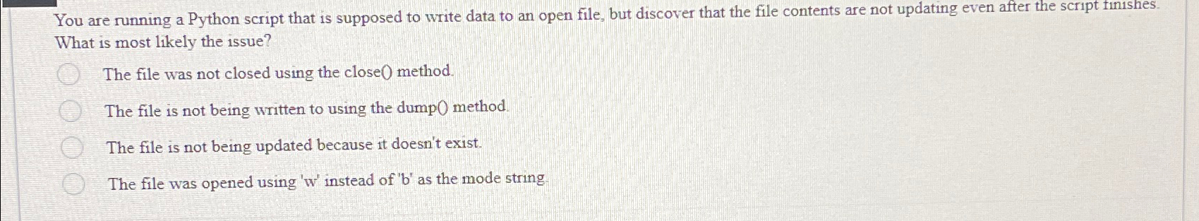 Solved You are running a Python script that is supposed to | Chegg.com