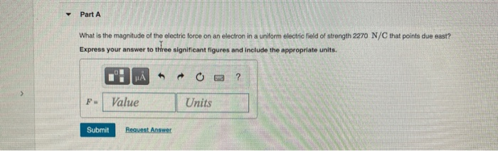 Solved Part A What is the magnitude of the electric force on | Chegg.com