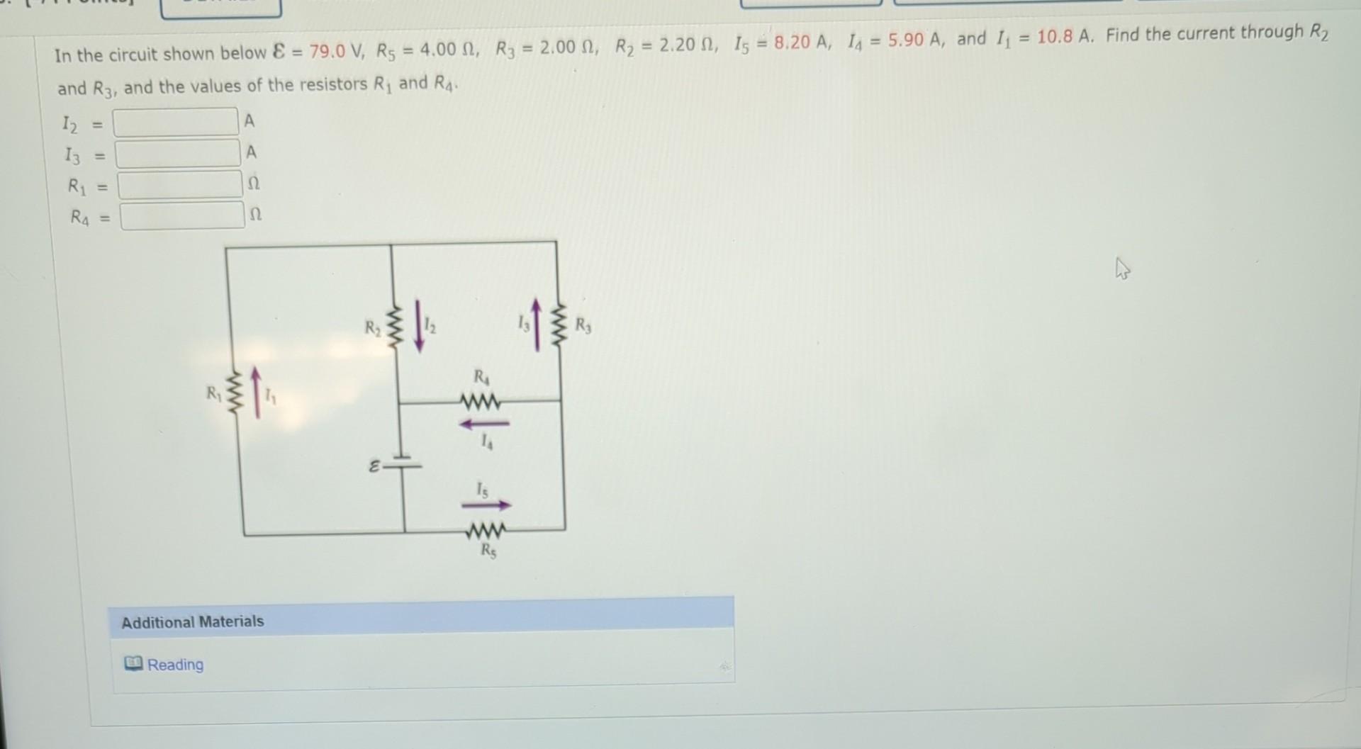 Solved the circuit shown below E=79.0 | Chegg.com