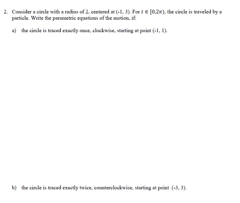 Solved Answer Part B Only Please:Consider A Circle With A | Chegg.com