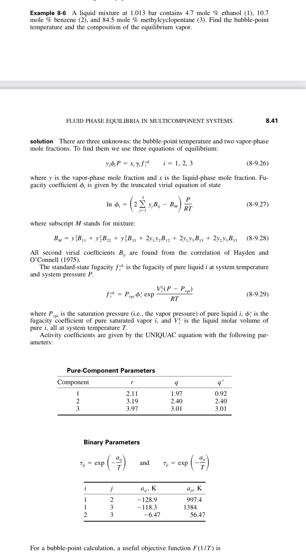 Solved solution There are three unknowns: the bubble-point | Chegg.com