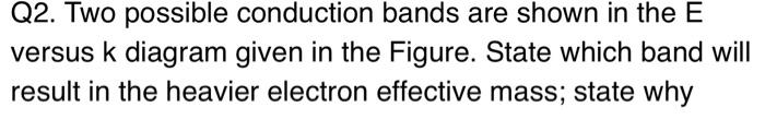Solved Q2. Two possible conduction bands are shown in the E | Chegg.com