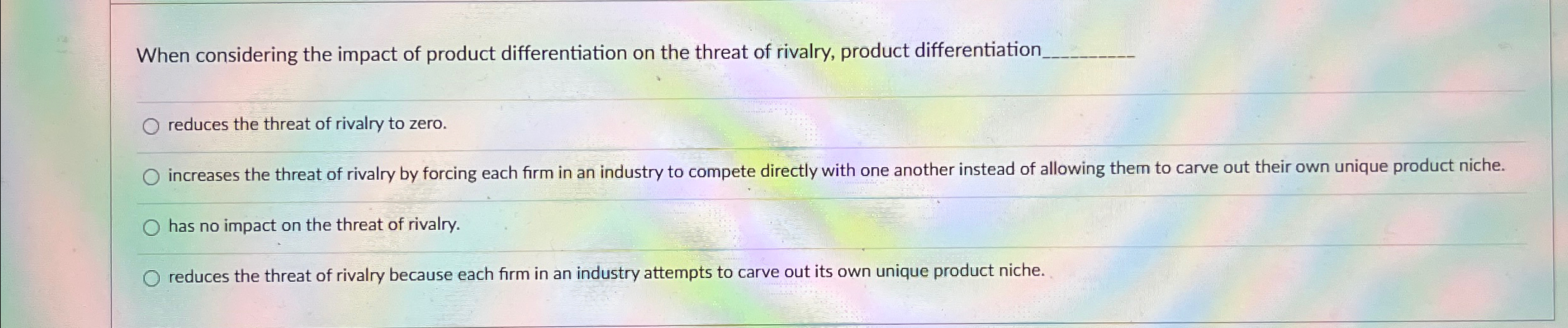 Better Product Quality Relative To Rivals Meaning