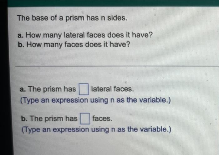 lateral faces of square prism