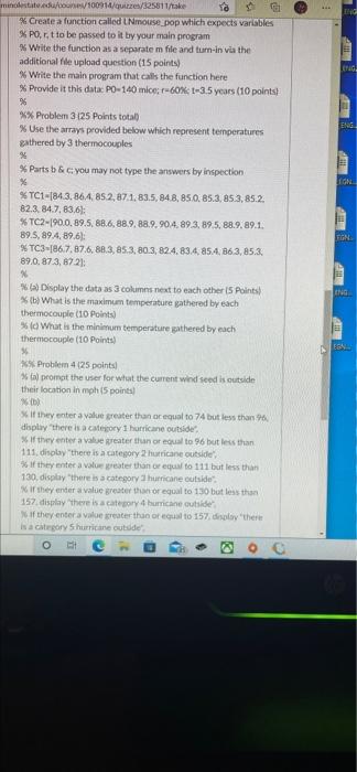 Solved %% Problem 1(25 points total * You may NOT type in | Chegg.com