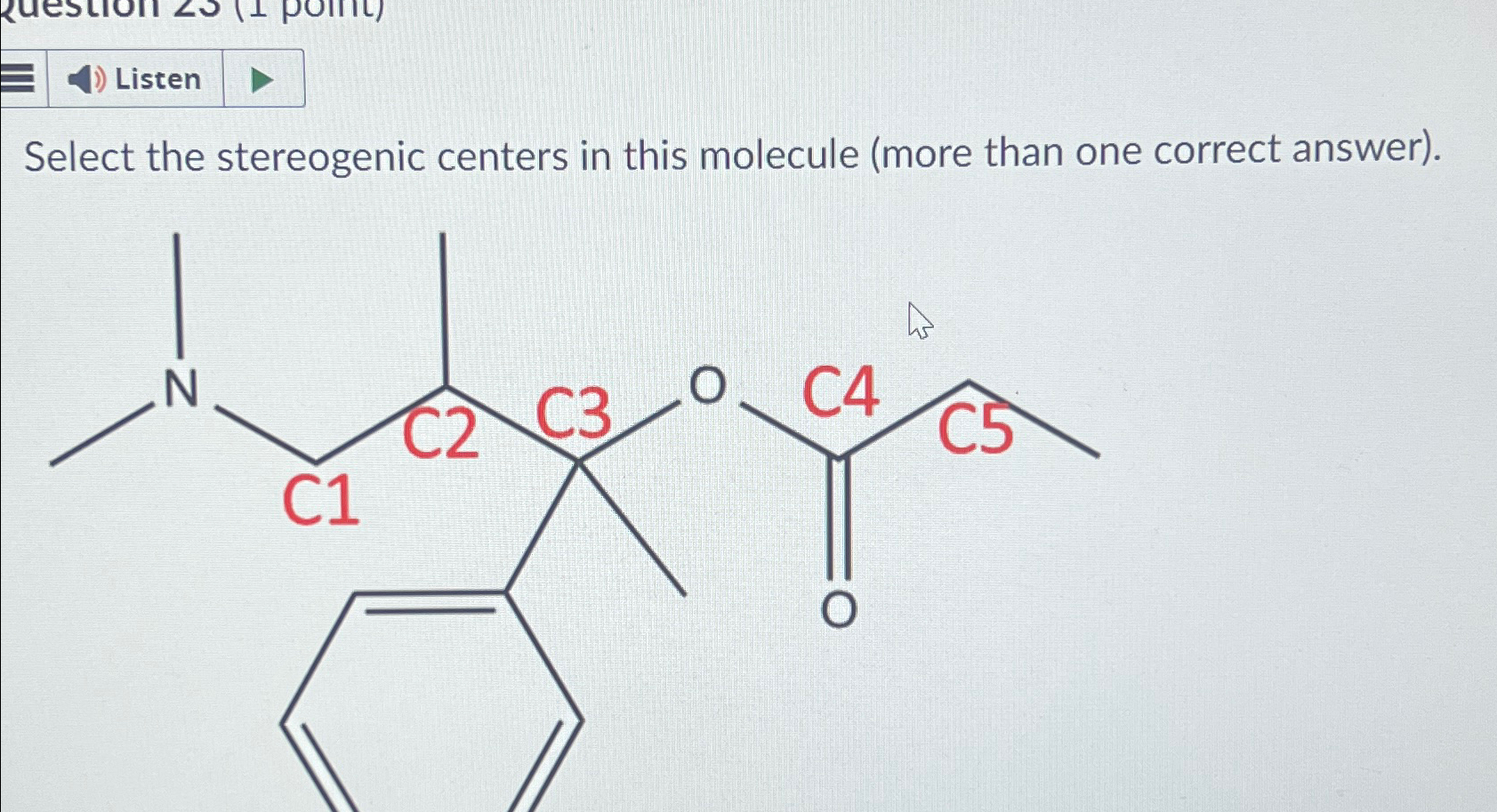 Solved Select the stereogenic centers in this molecule (more | Chegg.com