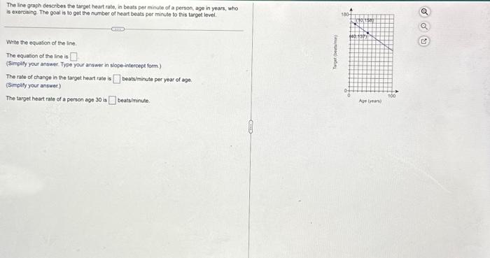 Solved The line graph describes the target heart rate, in | Chegg.com
