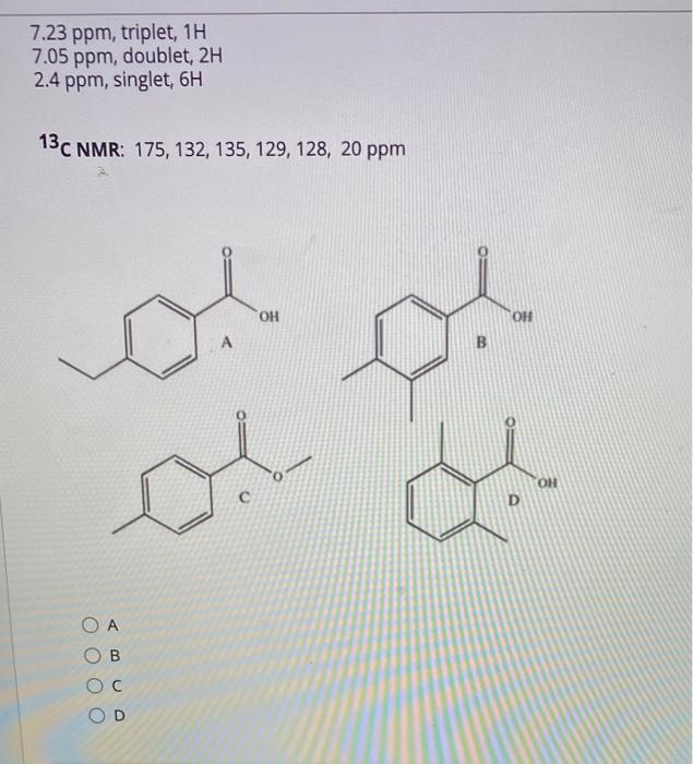 Solved Which molecule is most consistent with the 1H-NMR | Chegg.com