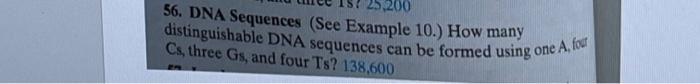 Solved 56. DNA Sequences (See Example 10.) How many | Chegg.com