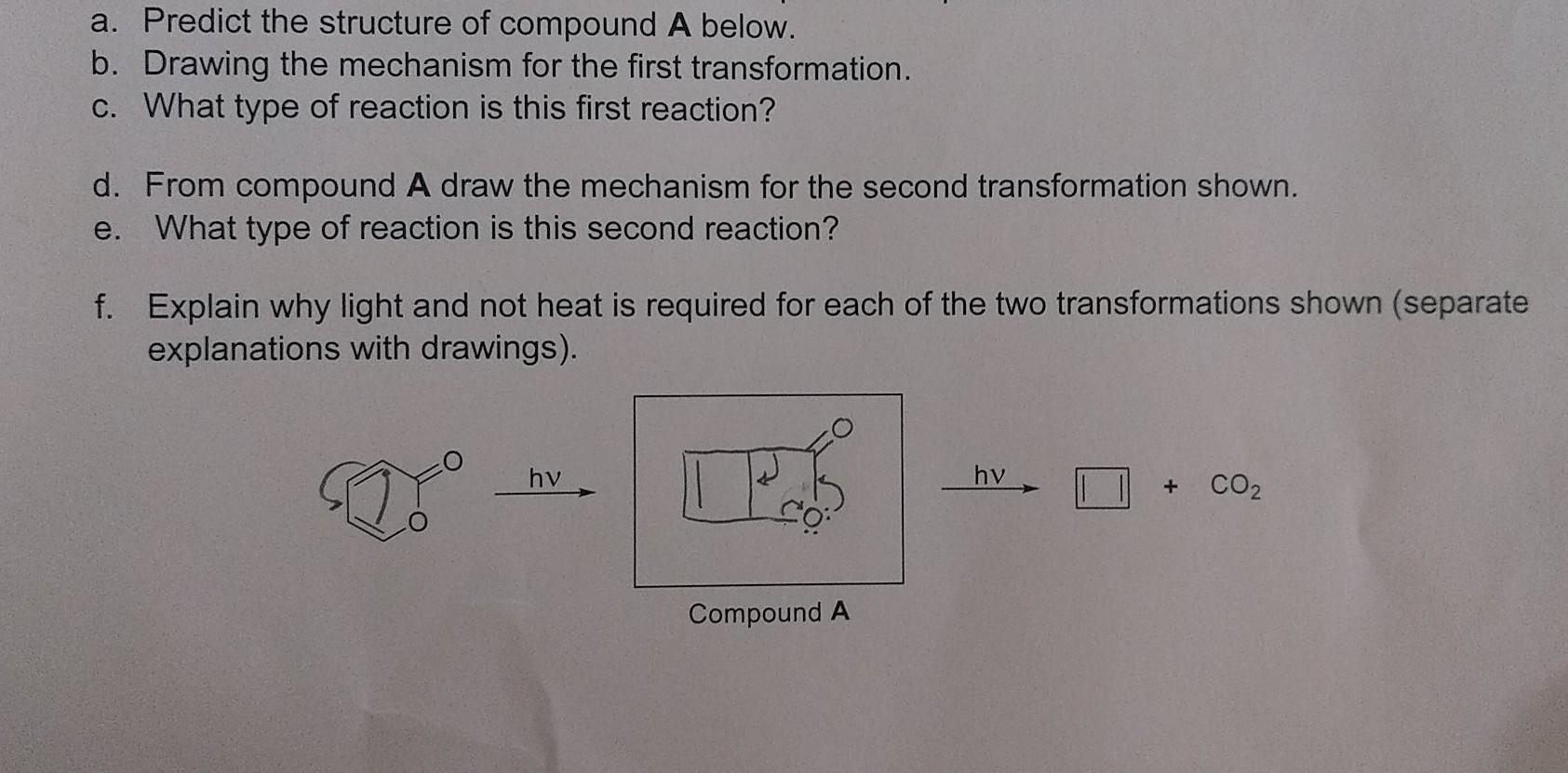 Solved a. Predict the structure of compound A below. b. | Chegg.com
