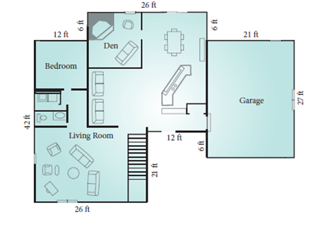 Solved Reading House Plans Find The Area Of The Floor Of The H