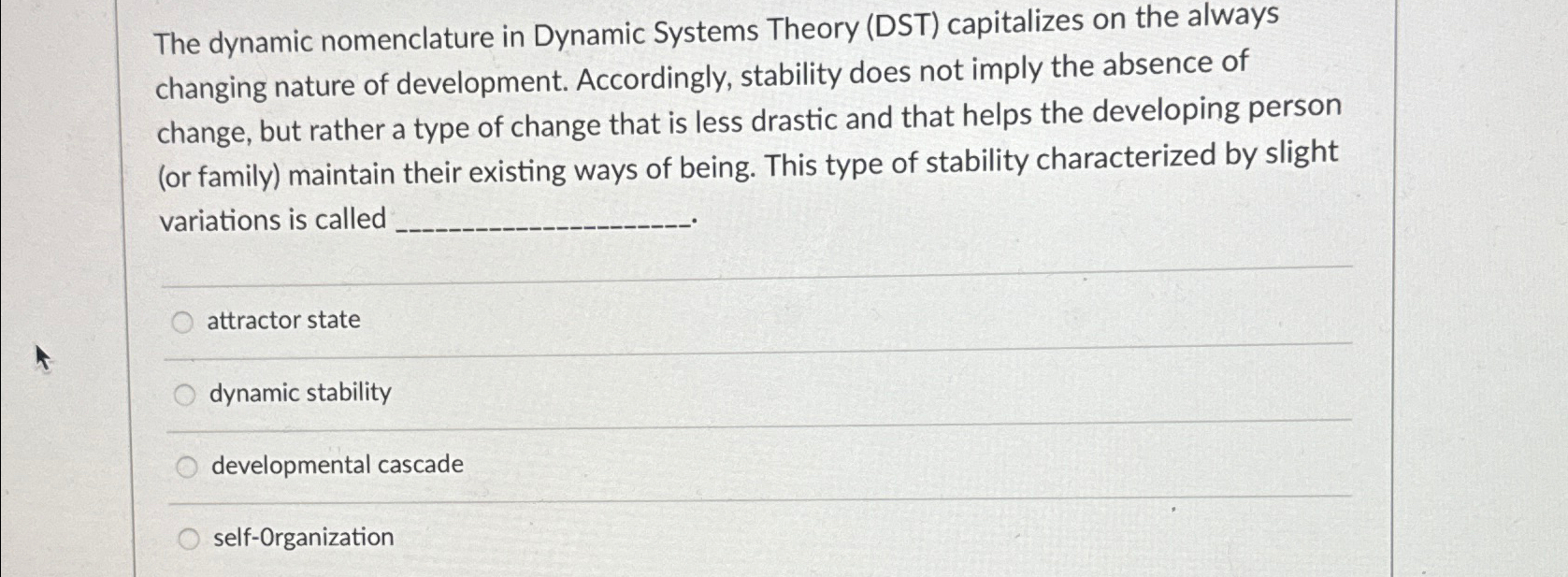 Solved The dynamic nomenclature in Dynamic Systems Theory | Chegg.com