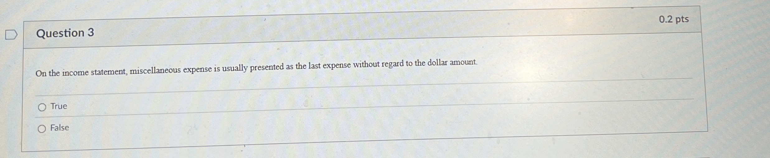 Solved Question 3On the income statement, miscellaneous | Chegg.com