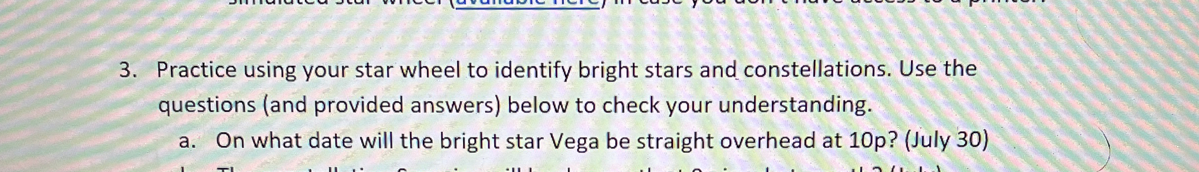 Solved Practice using your star wheel to identify bright | Chegg.com