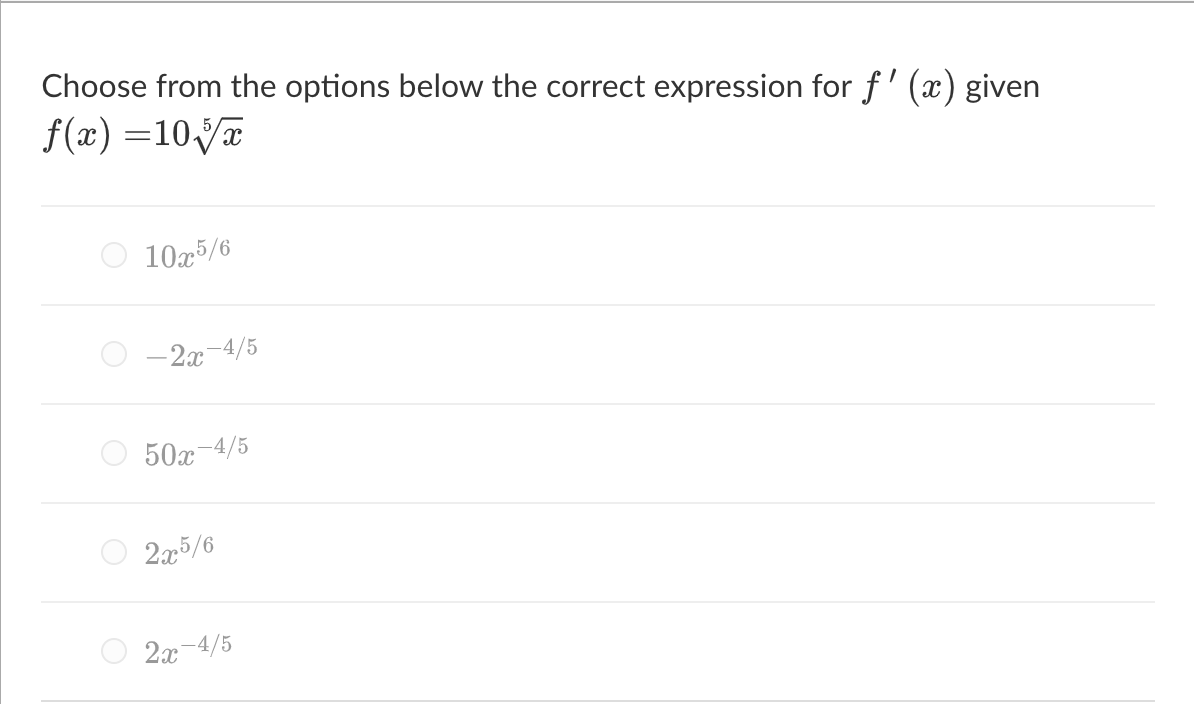 Solved Choose from the options below the correct expression | Chegg.com