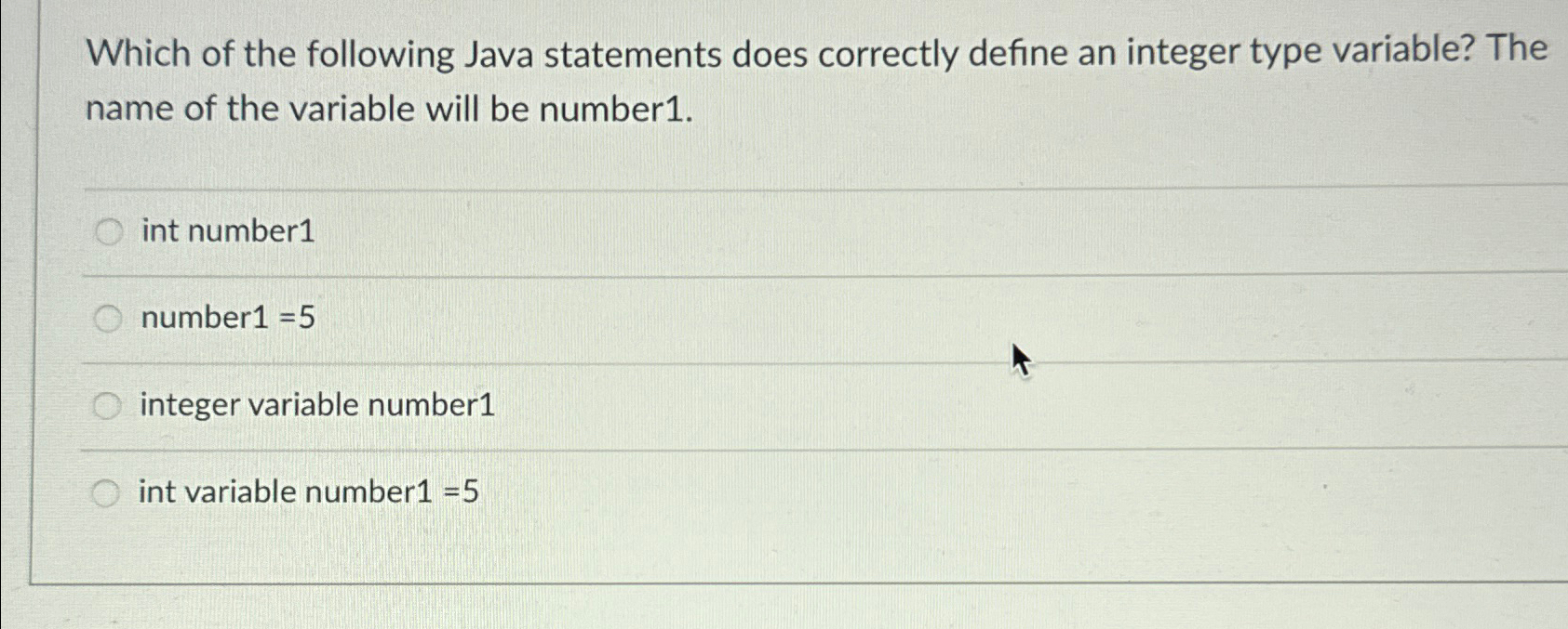Solved Which of the following Java statements does correctly | Chegg.com