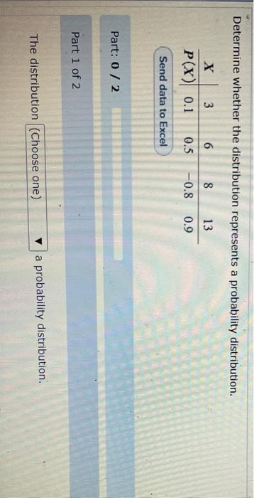 Solved Determine Whether The Distribution Represents A | Chegg.com