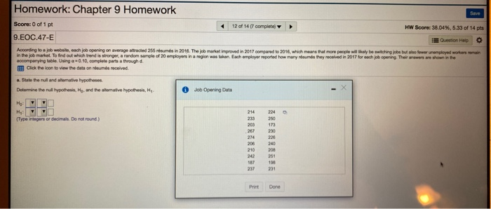 Solved Save Homework: Chapter 9 Homework Score: 0 of 1 pt 12 | Chegg.com