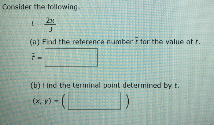 Reference Number T Solved Consider the following. t = 217 3 (a) Find the | Chegg.com