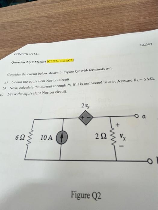 Solved Consider the circuit below shown in Figure Q2 with | Chegg.com