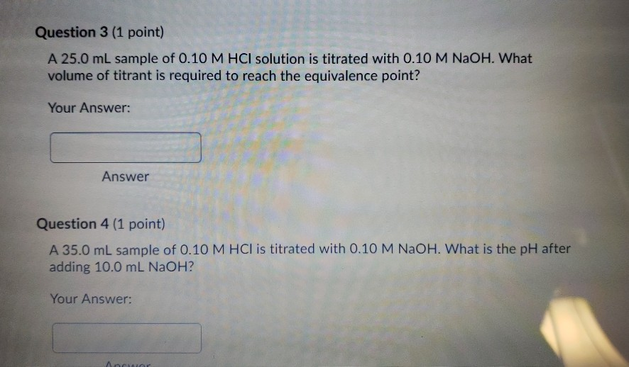 Solved Titration of HCI Solution 6 00 PH o N mL of 0.15 M