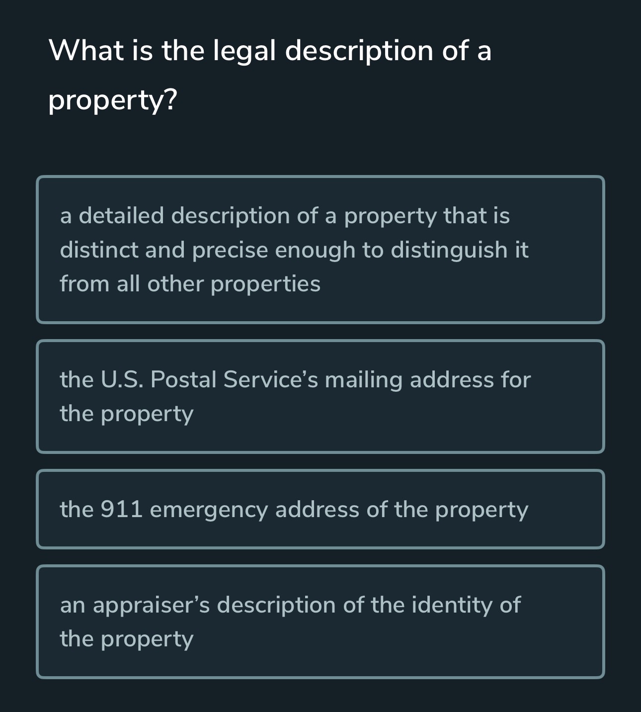 What is the legal description of a property?a | Chegg.com