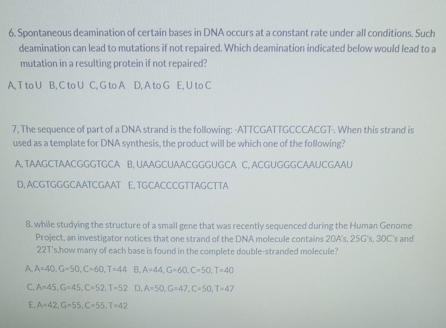6 Spontaneous Deamination Of Certain Bases In DNA Chegg 6-spontaneous-deamination-of-certain-bases-in-dna-chegg