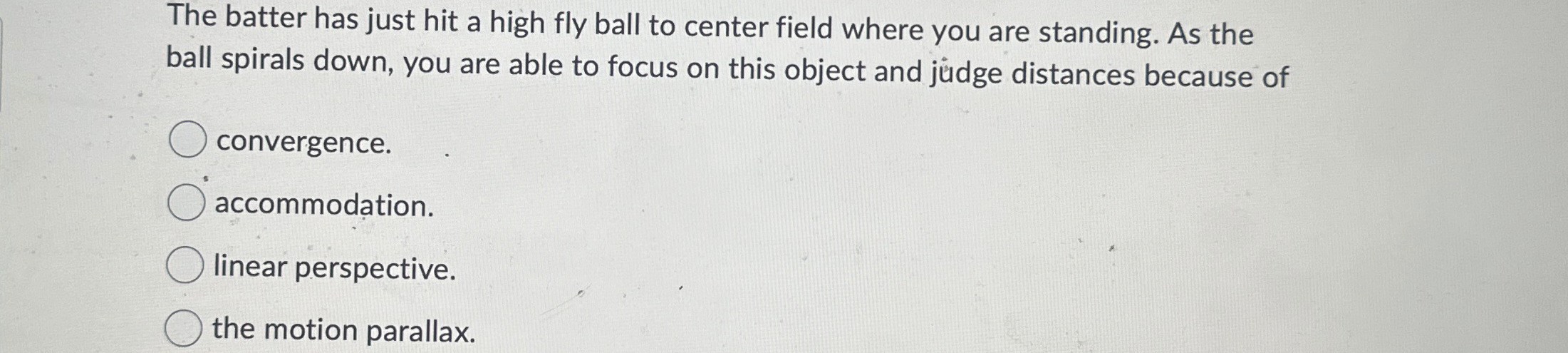 Solved The batter has just hit a high fly ball to center | Chegg.com
