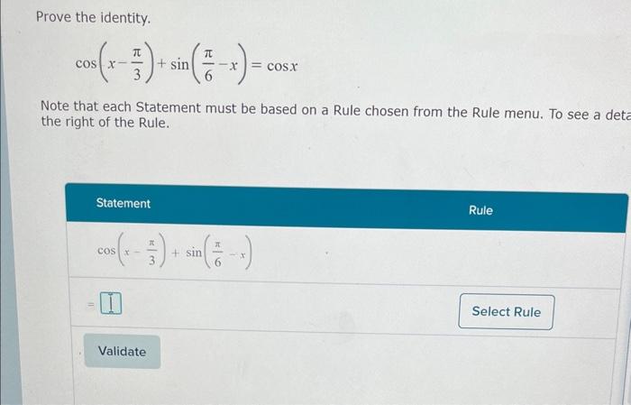 Solved Prove The Identity Cos X Sin X Cosx Note Chegg Com