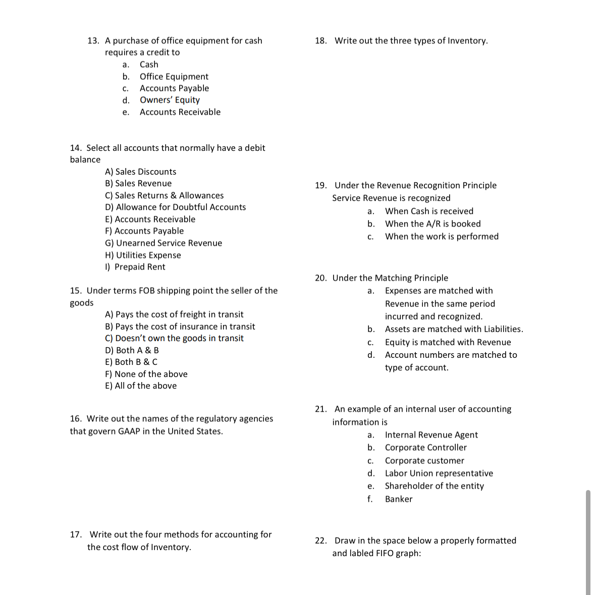 Solved A purchase of office equipment for cash requires a