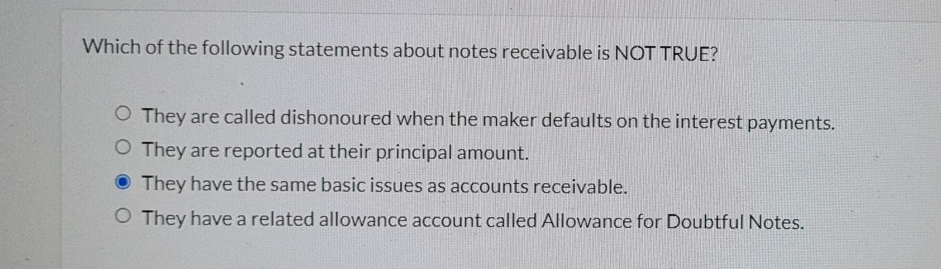 Solved Which of the following statements about notes