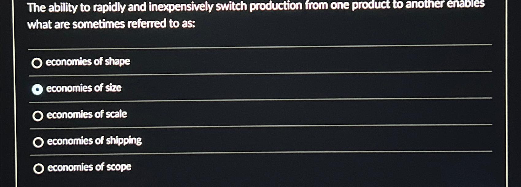 Solved The ability to rapidly and inexpensively switch