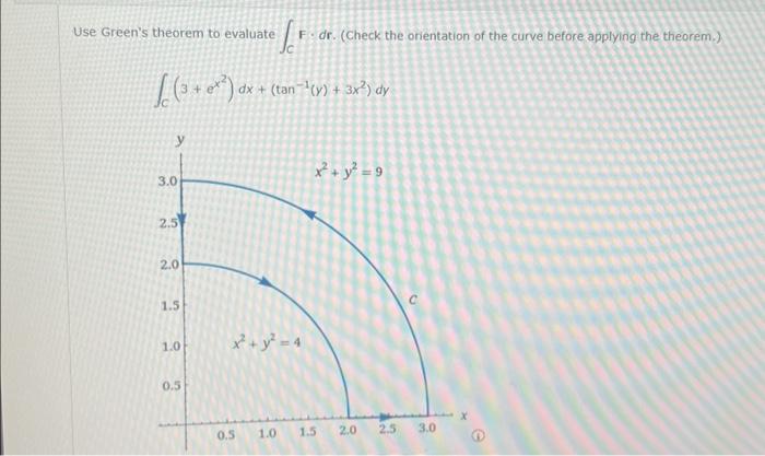 Solved Use Green's Theorem To Evaluate ∫CF⋅ Dr. (Check The | Chegg.com