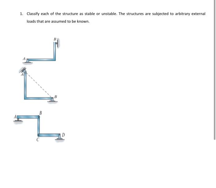 Solved 1. Classify each of the structure as stable or | Chegg.com