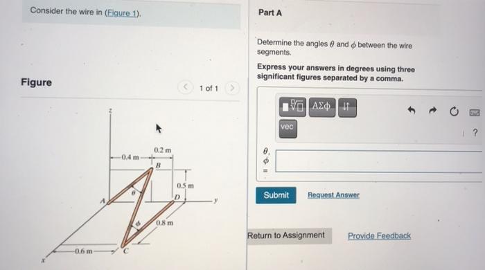 Solved Consider the wire in (Figure 1). Part A Determine the | Chegg.com