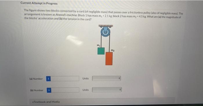 Solved The figure shows two blocks connected by a cord (of | Chegg.com