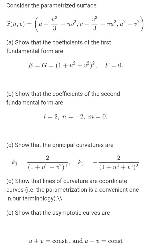 Solved Consider The Parametrized Surface Z U V V Chegg Com