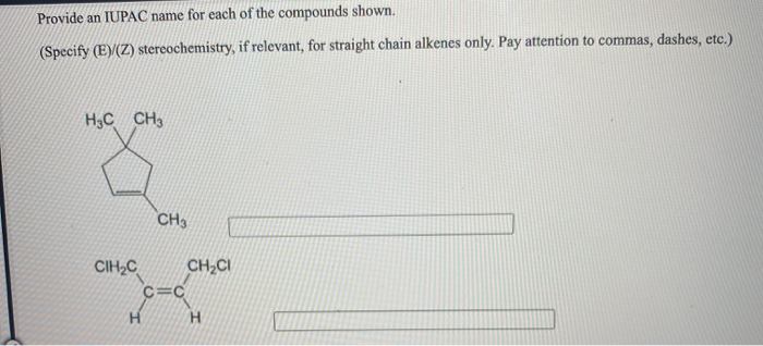 Solved Provide an IUPAC name for each of the compounds | Chegg.com