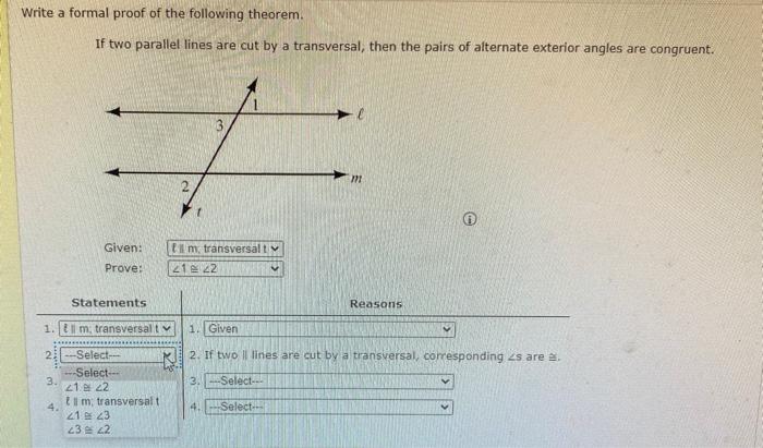 Solved Write a formal proof of the following theorem. If two | Chegg.com