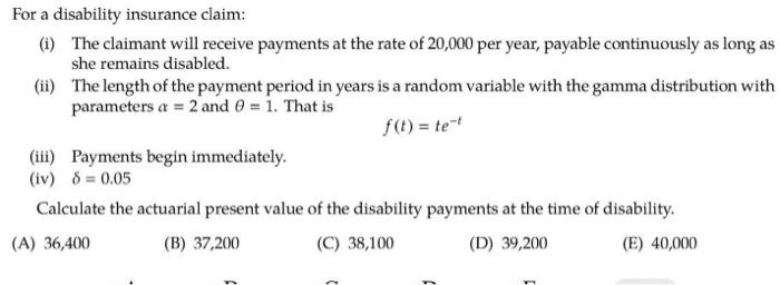 Solved For a disability insurance claim: (i) The claimant | Chegg.com