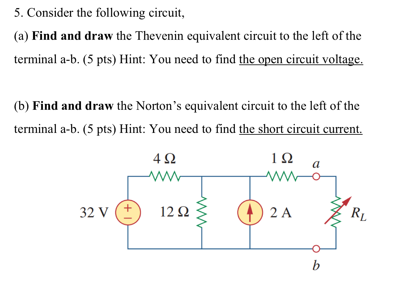 Solved Consider the following circuit,(a) ﻿Find and draw the | Chegg.com