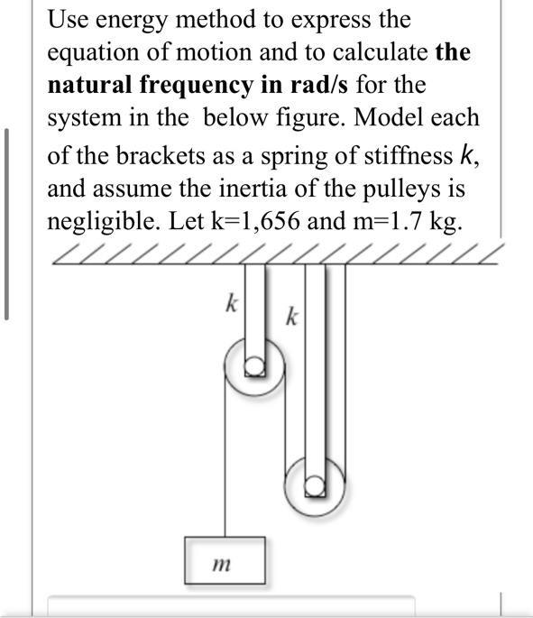 Solved Use energy method to express the equation of motion | Chegg.com