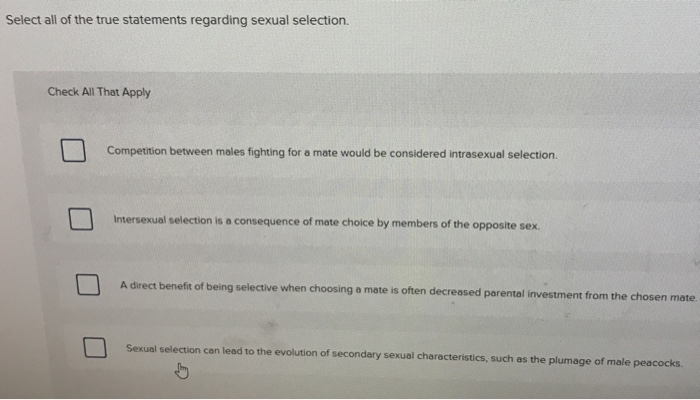 Solved Select All Of The True Statements Regarding Sexual Free 